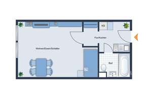 Gut geschnittenes 1-Zi.-Appartement mit EBK am Oberhauser-Bahnhof – Die vollständige Adresse der Immobilie erhältst du vom Anbieter., 86154 Oberhausen-Süd, Augsburg – Vorschaubild 6