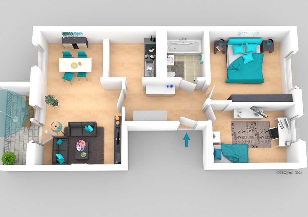 3-Zimmer-Wohnung mit Balkon