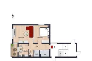 Kleine Wohnung mit Loggia und Dusche // 3.OG Wohnung 4 – Lutonstr. 3, 38444 Detmerode, Wolfsburg – Vorschaubild 10