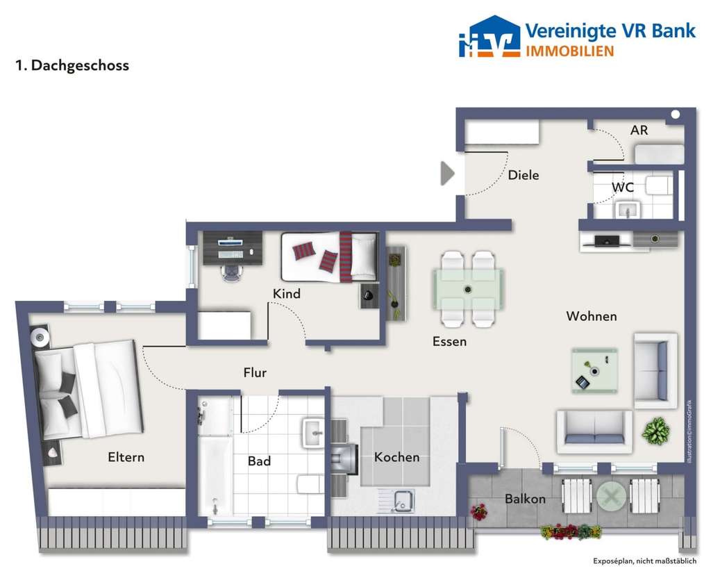 Immobilie in Römerberg - Charmante 3-Zimmer-Etagenwohnung im Ortskern von Römerberg-Mechtersheim - Bild 1