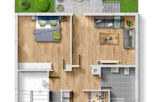 (2021 saniert) Hochparterre/ 2 Zimmer / ca. 61m² / Keller / Balkon + eigener Garten / Carport