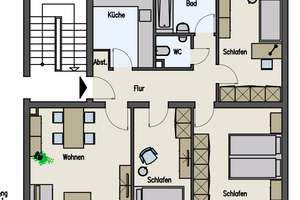 Erstbezug nach Sanierung | 4 Zimmer Wohnung mit Süd-Balkon in Fulda Ziehers-Nord – Von-Galen-Str. 43, 36037 Fulda – Vorschaubild 2
