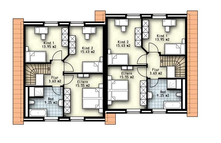 Schleswig Grundriss DG bunt