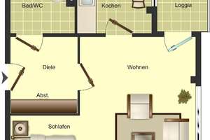 Nur mit WBS ab 60 Jahren! 1-Zimmer-Wohnung in Solingen Gräfrath – Cheruskerstraße 26, 42653 Gräfrath, Solingen – Vorschaubild 2