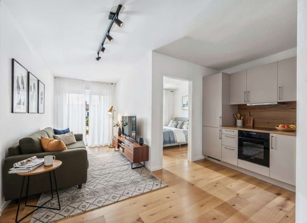 Immobilie in Ascha - EH40 mit QNG Plus – Heller Wohnkomfort mit Südbalkon - Kompakte Neubau 3-Zi-Wohnung mit Tiefgarage - Bild 1