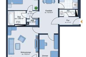 Attraktive 3,5-Zimmer-Wohnung in grüner und ruhiger Lage in Unterföhring – Die vollständige Adresse der Immobilie erhältst du vom Anbieter., 85774 Unterföhring – Vorschaubild 24