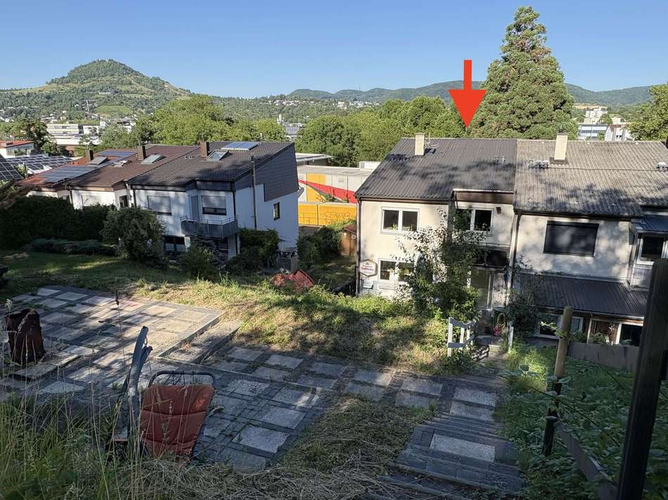 Rückansicht mit Achalmblick
