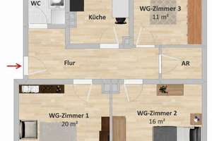Schöne teilmöblierte 3-Zimmer-Wohnung in der Pirkheimer Straße in Nürnberg zu vermieten – Pirkheimerstraße 133, 90409 Pirckheimerstraße, Nürnberg – Vorschaubild 9