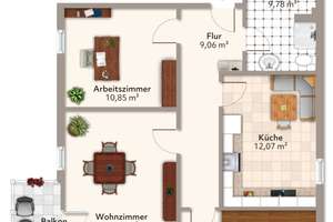 Stilvolle 3-Raum-Wohnung mit Blick ins Grüne – 39126 Rothensee, Magdeburg – Vorschaubild 9