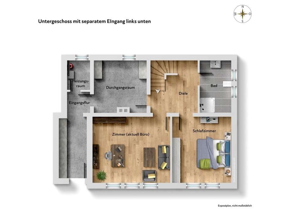 Untergeschoss-Ebene mit eigene