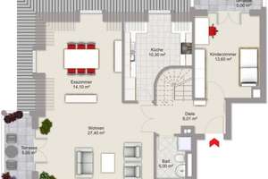 QVIII - Maisonette-Dachgeschoß, PRINZ LUDWIGS HÖHE – Die vollständige Adresse der Immobilie erhältst du vom Anbieter., 81479 Thalkirchen, München – Vorschaubild 11