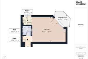 1-Zimmer-Wohnung mit Südwestbalkon in Frankfurt-Schwanheim – 60529 Schwanheim, Frankfurt am Main – Vorschaubild 6