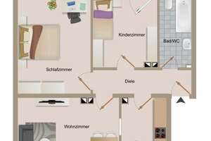 Schöne Eigentumswohnung in Solingen-Höhscheid – Die vollständige Adresse der Immobilie erhältst du vom Anbieter., 42657 Burg/Höhscheid, Solingen – Vorschaubild 2
