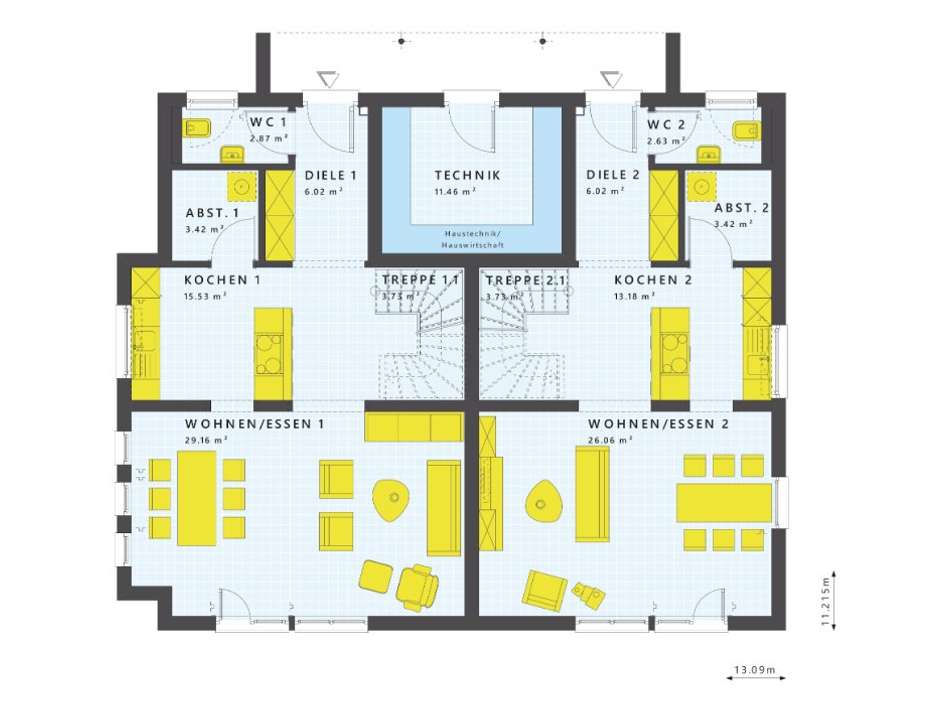 Cleveres Doppelhaus-Konzept