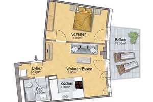2 Zi. Wohnung mit Balkon. EBK käuflich. Eignet sich für eine Einzelperson! – Luise-Rainer-Straße 1f, 40235 Düsseldorf – Vorschaubild 26