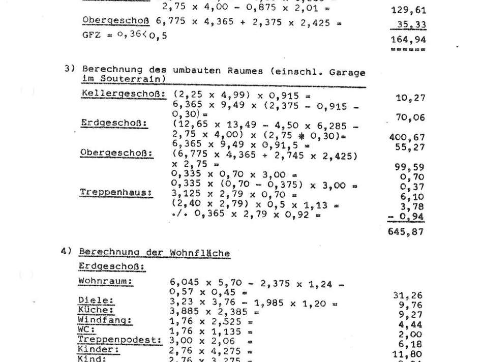 Wohnflächenberechnung