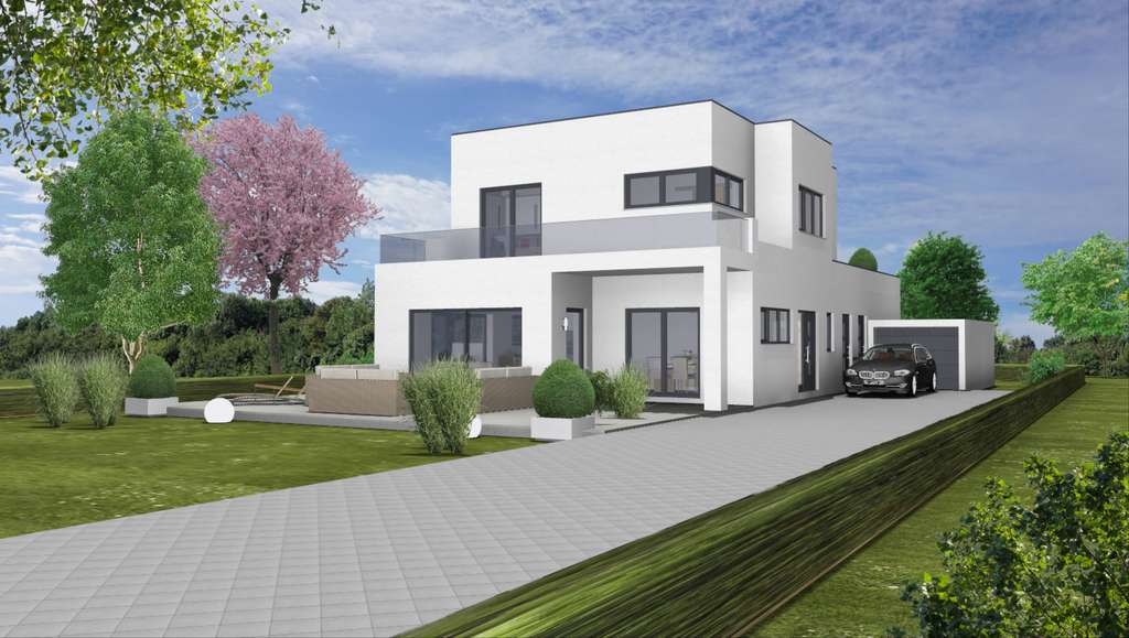 Erkelenz Stadt-Mitte, Eigentumswohnung in einer weißen Villa mit Garten, Südlage