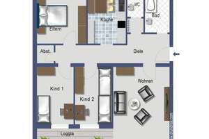 Familienfreundliche 4-Zimmer-Wohnung mit Balkon in Düsseldorf-Garath - Provisionsfrei! – 40595 Garath, Düsseldorf – Vorschaubild 4