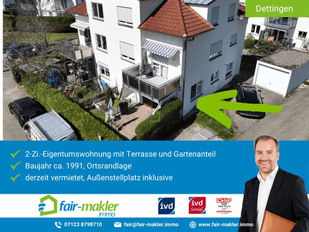 Immobilie in Dettingen an der Erms - FAIR-MAKLER: Tolle Maisonette-Whg. in Ortsrandlage - Bild 0