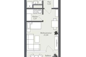FRISCH SANIERTE 1-Zi.-Wohnung mit Balkon & EBK - PROVISIONSFREI & BEZUGSFREI – Die vollständige Adresse der Immobilie erhältst du vom Anbieter., 86161 Wolfram-und Herrenbachviertel, Augsburg – Vorschaubild 10
