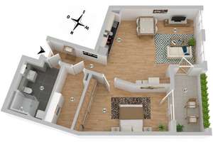 Neuwertige 2-Zimmer-Wohnung mit Einbauküche & großer Loggia am Seelhorster Forst (Bemerode) – Die vollständige Adresse der Immobilie erhältst du vom Anbieter., 30539 Bemerode, Hannover – Vorschaubild 11