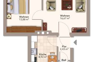 Freundlich helle 2-Raum-Wohnung für junge Pärchen! – Lauestraße 15, 39124 Neue Neustadt, Magdeburg – Vorschaubild 12