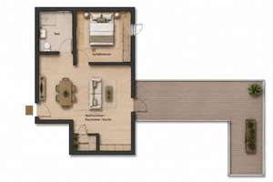 Erstbezug im 4. OG: 2 Zimmer mit 49 m² privater Dachterrasse, Küche inklusive – Heilbronner str. 6, 60327 Gutleutviertel, Frankfurt am Main – Vorschaubild 5