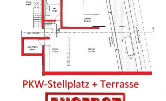 ++ EGTW im Gartengeschoss mit Terrasse  und Pkw Stellplatz zu verkaufen ++ Top Lage