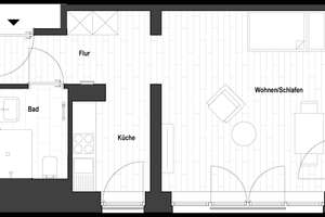 Sanierte 1-Zimmer Wohnung in Flingerns Herzstück (WE 1.63) | mit EBK! – Lindenstraße 95, 40233 Flingern Nord, Düsseldorf – Vorschaubild 2