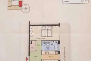 Bogenhausen: Helle 2-Zimmer-Wohnung mit Balkon im 7. Obergeschoss
