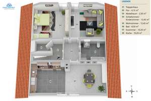 Einfamilienhaus mit ELW, gesamt 211 m² WFL, 751 m² Grundstück, Wintergarten u. Doppelgarage – Birkenstraße 7, 74850 Schefflenz – Vorschaubild 23
