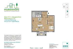 Modernes Single-Apartment mit Einbauküche | Balkon | Ankleide | Fußbodenheizung | Bad mit Dusche – 1099 Albertstadt, Dresden – Vorschaubild 2