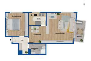 Solide 2-Zimmer-Eigentumswohnung in Plieningen – ruhige Lage mit Balkon – Die vollständige Adresse der Immobilie erhältst du vom Anbieter., 70599 Plieningen (Ortsteil), Stuttgart – Vorschaubild 8