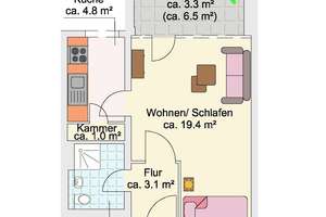 Klein + FEIN = DEIN! 1 Zimmer mit Balkon + Aufzug + separate Küche + Duschbad + Abstellraum – Kurt-Schumacher-Straße 12, 38102 Viewegsgarten-Bebelhof, Braunschweig – Vorschaubild 15