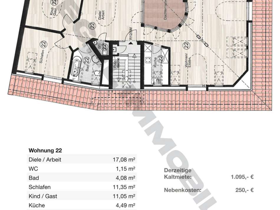 Dachgeschoss Wohnung 22