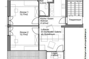 Saniertes 3-Zimmer-Dachgeschossapartment in Stuttgart – Wrangellstraße 12, 70599 Steckfeld, Stuttgart – Vorschaubild 5