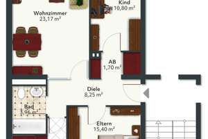 Etagenwohnung mit Balkon ++ Erstes OG ++ TG-Stellplatz opt. ++ Aufzug – Die vollständige Adresse der Immobilie erhältst du vom Anbieter., 33102 Kernstadt, Paderborn – Vorschaubild 8