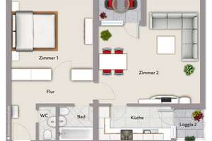 Gemütliche 2-Zimmer-Wohnung mit 2 Loggien - Licht & Luft pur! – Die vollständige Adresse der Immobilie erhältst du vom Anbieter., 76229 Grötzingen, Karlsruhe – Vorschaubild 13