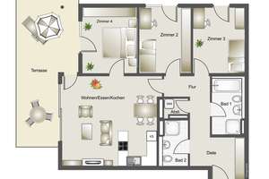 Exklusive 4 Zimmer Garten-Wohnung in Düsseldorf Derendorf, ca. 300m² Garten, Terrasse & Tiefgarage – Die vollständige Adresse der Immobilie erhältst du vom Anbieter., 40476 Derendorf, Düsseldorf – Vorschaubild 15