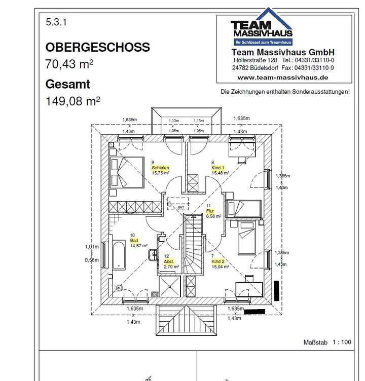 Entwurfsplanung Grundriss OG