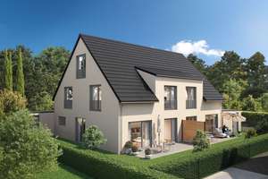 EH55-*NEUBAU* Familienfreundliche Doppelhaushälfte mit West-Garten in ruhiger Lage in A.-Göggingen! – Die vollständige Adresse der Immobilie erhältst du vom Anbieter., 86199 Göggingen-Nordwest, Augsburg – Vorschaubild 1