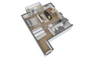 Attraktive 2-Zimmer-Wohnung mit Balkon, Waldrandlage – In der Erle 1, 60388 Bergen-Enkheim, Frankfurt am Main – Vorschaubild 2