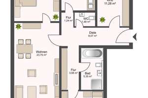 Hell & gut gelegen!  4-Zimmer-Wohnung mit Balkon in Reutlingen – Die vollständige Adresse der Immobilie erhältst du vom Anbieter., 72762 Reutlingen-Mitte, Reutlingen – Vorschaubild 8