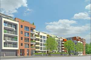 "Quartis Les Halles" in Düsseldorf-Pempelfort, helle 2-Raumwohnung mit Parkett und Südwestbalkon.
