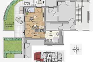 * helle 1,5-Raumwohnung mit Balkon in beliebter Lage - ID - 6671 * – Die vollständige Adresse der Immobilie erhältst du vom Anbieter., 1219 Leubnitz-Neuostra, Dresden – Vorschaubild 3