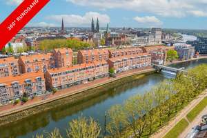 Wohnen am Teerhof: Herrliche Maisonette-Wohnung mit Dachterrasse und Blick auf die Kleine Weser!