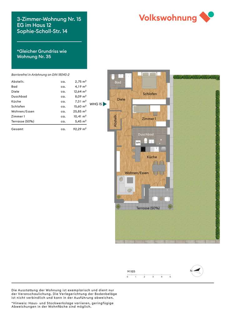 Grundriss Wohnung Nr. 15+35