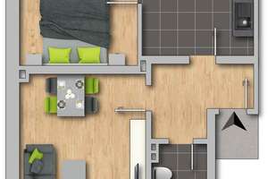 Ideal für Kapitalanleger. Zentral gelegene 2 Zimmer Wohnung – Die vollständige Adresse der Immobilie erhältst du vom Anbieter., 42659 Solingen-Mitte, Solingen – Vorschaubild 2