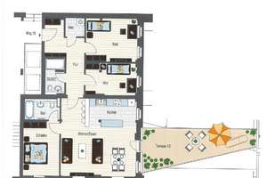 4-Zimmer-Loft-Wohnung mit Dachterrasse und Fahrstuhl  in Leipzig-Großzschocher – Die vollständige Adresse der Immobilie erhältst du vom Anbieter., 4249 Großzschocher, Leipzig – Vorschaubild 11
