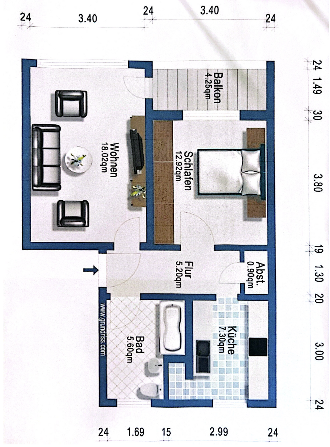 2 Zimmer Kapitalanlage in Wandsbek, Hamburg – Bild 3